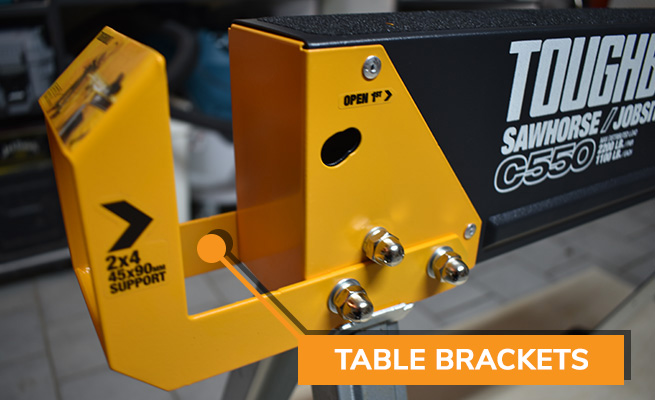 Toughbuilt C550 Sawhorse Jobsite Table 1 pair Toolportal.eu